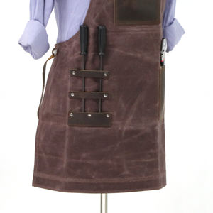 Delantal de Cuero Vacuno Genuino, Delantal de Lona Encerada Gruesa, Resistente al Aceite, Antiincrustante, Reutilizable, de Uso Diario, Multifuncional, Personalizado - Product Image 5