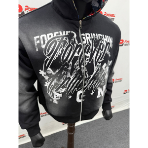 Sweat à capuche zippé surdimensionné personnalisé OEM pour homme en molleton de coton épais, délavé soleil, effet vieilli, coupe classique - Product Image 5