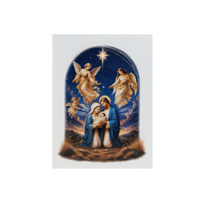 Tarjeta de felicitación navideña 3D OEM con diseño de la Natividad, escena religiosa con ángeles y estrella, marca personalizada. - Product Image 3