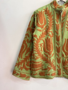 Veste en coton brodée style bohème, respirante, style vintage, veste streetwear, style bohème - Product Image 3