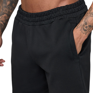 Mens Black Washed Sweat Shorts Elastic Waist Drawstring Casual Lounge Fitness Training Sportswear Activewear Shorts - Product Image 5