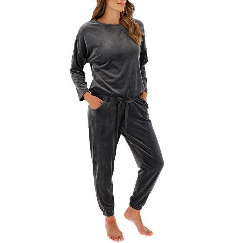 Women's Premium Quality Velour Tracksuit Set Plus Size Blue Green Solid  Joggers Adult Lounge Wear Lounging Relaxing Wholesale