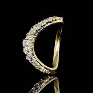 Bague de mariage ethnique et cadeau de fiançailles en diamant rond brillant cultivé en laboratoire, or 10K 14K 18K, argent 925 935 - Product Image 4