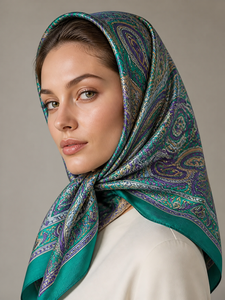 100% Silk Printed Square Scarves - Product Image 4