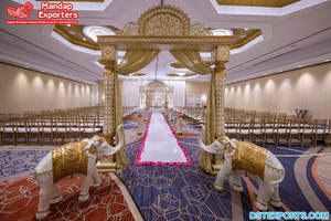 Salón de bodas hindú, escenario de recepción, decoración de entrada única, hermosa puerta de entrada de doble poste, la última configuración de entrada de doble poste - Product Image 4