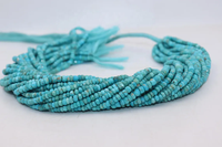 Perles facettées rondes en turquoise naturelle d'Arizona AAA, 3,5 mm, 13 pouces, pierres précieuses en vrac pour la fabrication de bijoux à prix de gros