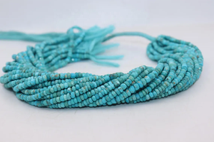 Perles rondes facettées en turquoise d'Arizona naturelle, 3,5 mm, 13 pouces, pierres précieuses en vrac pour la fabrication de bijoux, magasin de pierres précieuses indien, trou de 0,5 mm - Product Image 6