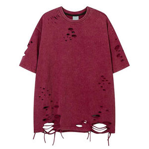 T-shirt Homme Col Rond 100% Coton Respirant Coupe Ample Personnalisé Effet Vieilli Tricoté Qualité Supérieure pour Fitness et Tenue Décontractée - Product Image 6