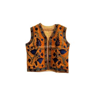 Chaleco Corto de Terciopelo con Bordado Floral al por Mayor, Chaleco de Invierno con Puntadas Abiertas y Accesorios de Tela para Mujer, Ropa Exterior - Product Image 1