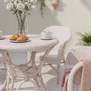 Modern Outdoor All Weather French Bistro Wicker <b>Dining</b> Armchair Handwoven Synthetic PE Rattan Patio <b>Dining</b> <b>Chair</b> For Restaurant - Product Image 4