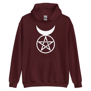 Sudadera con Capucha Bordada 100% Algodón con Símbolo del Dios Cornudo del Wicca y el Neopaganismo para Hombre - Product Image 1