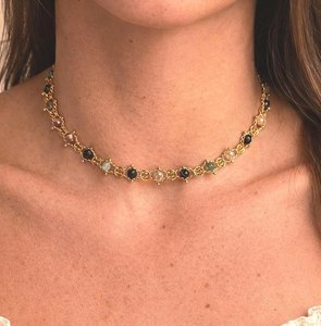 Collier superposé en argent sterling 925 plaqué or 14 carats avec perles multicolores et pendentif étoile en nacre - Product Image 5