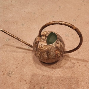 Regadera de estilo vintage con grabado floral y boquilla larga para riego preciso de plantas de interior, suculentas y orquídeas, procedente de la India. - Product Image 3