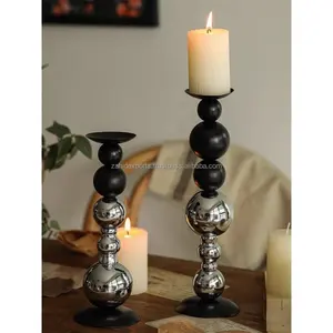 Bougeoir rustique en fer fait main, imprimé en typographie, décoration de table en métal de luxe pour salle à manger, maison chaleureuse, Noël - Product Image 3