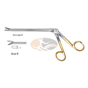 JACKBILLY High Quality 45 Degree Angle 4 X 10mm <b>Bite</b> Shaft 9 Inch Stainless Steel Spurling Intervertebral Disc Rongeur Manual - Product Image 6