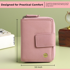 WRIZA Women's Short Genuine Leather Wallet | Lavender RFID Clutch <b>Purse</b> with 9 Card Slots ID Window Zipper Coin Pocket Daily Use - Product Image 4