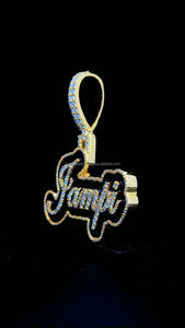 Pendentif personnalisé en émail noir VVS Moissanite dernier pendentif en émail Hip Hop glacé taille brillante 925 argent plaqué or - Product Image 3