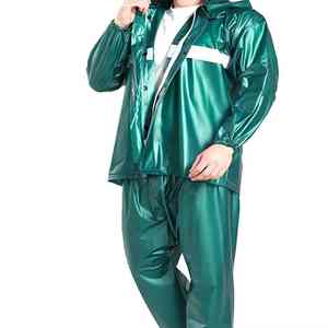 Traje Impermeable Resistente para Lluvia, Alta Visibilidad, Transpirable, con Capucha Ajustable, para Trabajo al Aire Libre, Chaqueta y Pantalón Impermeables - Product Image 1