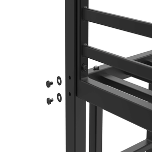 Twin Metal Bunk <b>Bed</b> with <b>Low</b> Ladder Sturdy Steel Construction Safe Design Easy Assembly Black <b>Bed</b> <b>Frame</b> - Product Image 5
