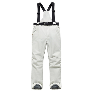 Men's Waterproof Ski Pants Black Polyester Synthetic Insulation Zipper Closure Outdoor Wear - Product Image 2