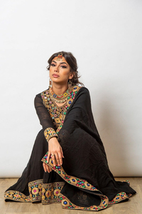 Unique Antique Afghan Kuchi Dress With <b>Green</b> Dupatta Handmade Mirror Work Traditional Embroidered Tribal Afghan Kuchi Dress - Product Image 5