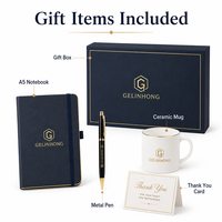 Coffret Cadeau d'Appréciation pour Clients d'Entreprise : Carnet A5, Stylo Métallique, Tasse en Céramique, Carte de Remerciement, Boîte Cadeau avec Emballage Personnalisé du Logo