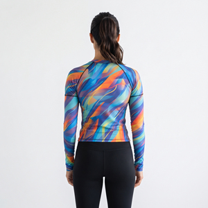 Women <b>Long</b> <b>Sleeve</b> Rash Guard Sublimation Tee 100% Polyester Athletic <b>Compression</b> Fit Sublimated Rash Guard Gym Fitness <b>Shirts</b> - Product Image 4