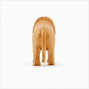 Figurine de lion sculptée à la main en bois, sculpture animale traditionnelle pour décoration de table - Product Image 3
