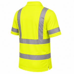Camisa de Trabajo de Alta Visibilidad Personalizada con Cinta Reflectante, Manga Corta, Color Sólido, Camisa de Seguridad Reflectante Personalizada - Product Image 6