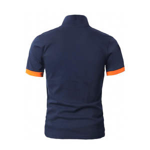 Men's Vintage Rib Neck Collar With <b>Orange</b> Contrast <b>Polo</b> Shirt Custom Colors Solid Pattern Men's Plain Colored <b>Polo</b> T-Shirt - Product Image 4