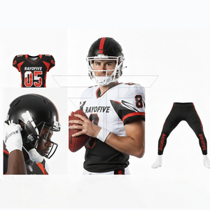 Conjunto de Uniforme de Fútbol Americano Unisex para Adultos, Manga Corta, Transpirable, Tallas Grandes, Personalizable, 100% Poliéster - Product Image 1