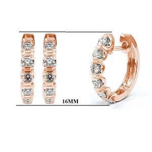 เครื่องประดับชุดเพชรธรรมชาติสีโรสโกลด์แข็ง18K ในการตั้งค่ารอบพร้อมห่วงกรงเล็บที่แข็งแกร่งสำหรับวันครบรอบ - Product Image 2