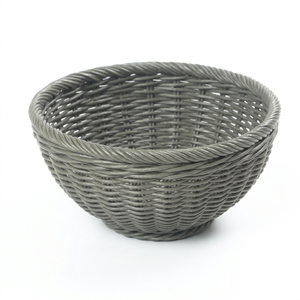 Washable Synthetic Rattan Fruit Bowl Food Grade PP Wicker <b>Bread</b> <b>Basket</b> for Hotel Restaurant Countertop Display Export Quality - Product Image 2