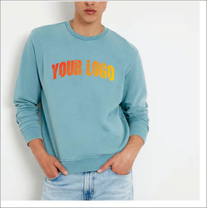 Sweat-shirt en molleton de coton lourd à col rond avec logo brodé personnalisé, style hip-hop, OEM ODM, 100% coton, sweat-shirt pour homme - Product Image 1