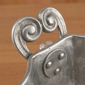 Antique Pewter Finish Fluted Aluminum Wine Beverage Tub With Ornate Handles Elegant Scalloped <b>Ice</b> Bucket Wholesale For Drinks - Product Image 4