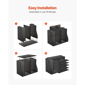 12 Compartment Office Mailbox Vertical Wooden Sorter Organizer Made Particle Board for Literature <b>Storage</b> <b>File</b> Trays Product - Product Image 6