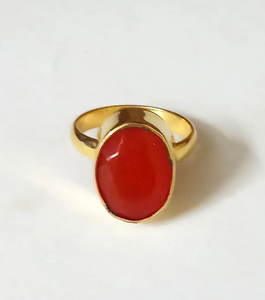 Anillo de Cornalina con Baño de Oro de 18K para Ella, Anillo de Cornalina Natural, Proveedor de Joyería Hecha a Mano - Product Image 3