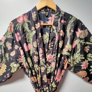 ชุดกิโมโนพิมพ์ลายการ์ตูน Naaz Textile สำหรับผู้หญิง ผ้าฝ้าย 100% ชุดนอนฤดูร้อน ทำมือ ODM คอวี เอวยางยืด ความยาวระดับเข่า - Product Image 1