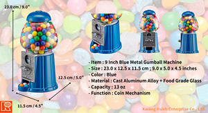 Distributeur de bonbons à monnaie Kwang Hsieh 9 pouces bleu classique pour enfants - Product Image 6