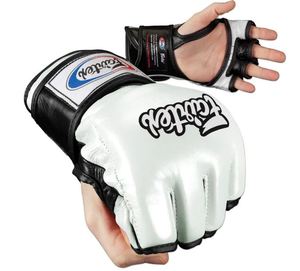 Guantes de MMA Fairtex de cuero genuino hechos a medida de la mejor calidad, con pulgar abierto, para entrenamiento de MMA, UFC y combate. - Product Image 3