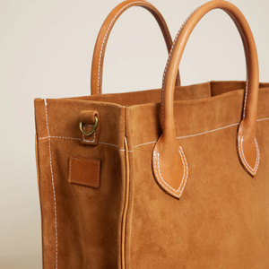 Sac fourre-tout et sac hobo pour femme en cuir suédé véritable de haute qualité, sac à main fait main avec fermeture à glissière - Product Image 4