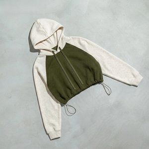 Women's Cropped <b>Drop</b> Shoulder Hoodie Oversized Pullover with Soft Cotton Blend Fleece Fabric for Casual Streetwear Style - Product Image 6