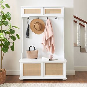 Porte-manteau et banc de rangement pour entrée avec étagère à chaussures - Product Image 2