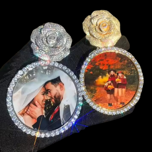 Pendentif Cadre Photo Hip Hop S925 Plaqué Or 18K Moissanite VVS1 Croix Bijoux Fins Pendentifs & Breloques Style Rappeur - Product Image 1
