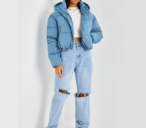 New Trend Breathable Plus Size Women's <b>Cropped</b> <b>Puffer</b> <b>Jacket</b> Waterproof Windproof Custom Wholesale High Quality Knitted Canvas - Product Image 1