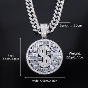 Elegante Colgante Redondo de Diamantes con Diseño de Símbolo de Dólar para Mujer, Joyería Fina, Regalo y Accesorio para Fiestas, Disponible al Mejor Precio - Product Image 2