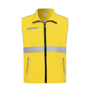 Gilet de sécurité réfléchissant bleu unisexe en polyester, vêtement de travail, uniforme toutes saisons, veste de garde avec fermeture éclair et poches - Product Image 2