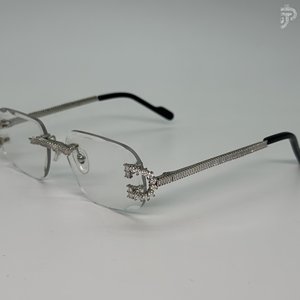 Gafas de sol de lujo de plata con diamantes de moissanita VVS, con puente y adornos, para un estilo moderno y unisex de hip hop. - Product Image 2