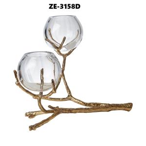 Jarrón de flores grande de metal, hecho a mano, ecológico, moderno, contemporáneo, artístico, de latón y hierro, con diseño costero, para Navidad. - Product Image 4