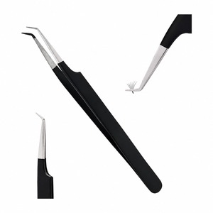 Nouvelles Pinces à Épiler Tendance en Promotion pour Isolation des Cils, à Pointe Courbe en Acier Inoxydable, Personnalisables avec Pointe en Fibre pour Extensions de Cils - Product Image 2